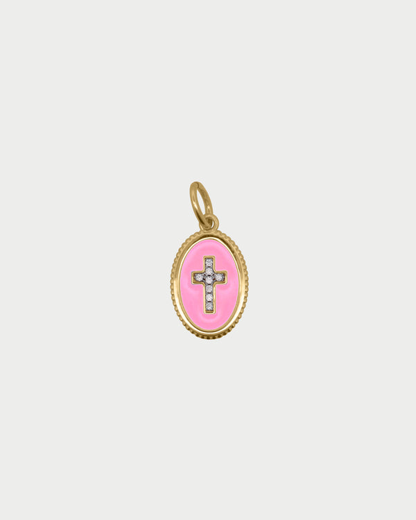 Charm MEDAGLIA CROCE PIETRE SMA ROSA