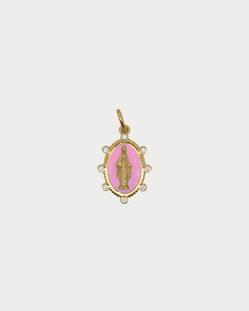 Charm MEDAGLIA MADONNA PIETRE SMA ROSA