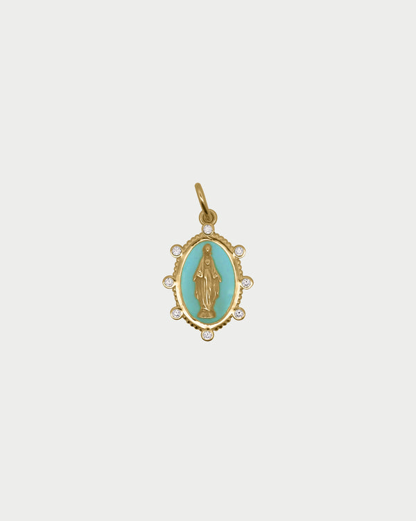 Charm MEDAGLIA MADONNA PIETRE SMA TURCHESE