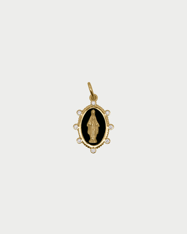 Charm MEDAGLIA MADONNA PIETRE SMA NERO