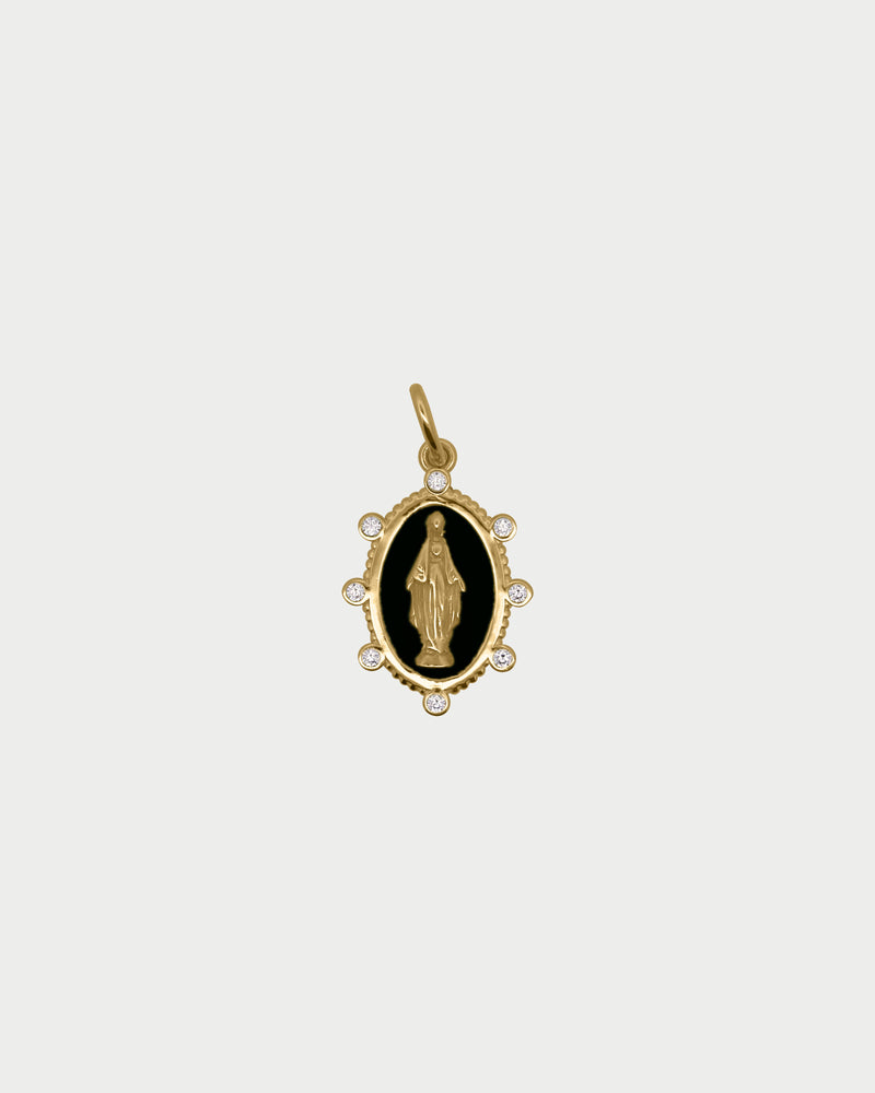 Charm MEDAGLIA MADONNA PIETRE SMA NERO