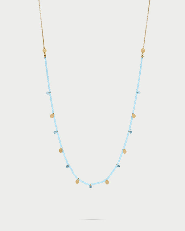Collana CATENA + ZIRCONI 80CM TURCHESE