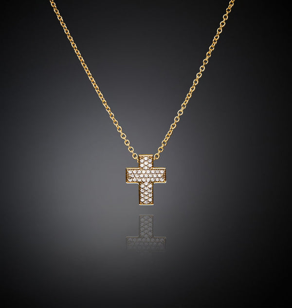 Collana Pendente Squared Cross Small - Gioielleria Fondente