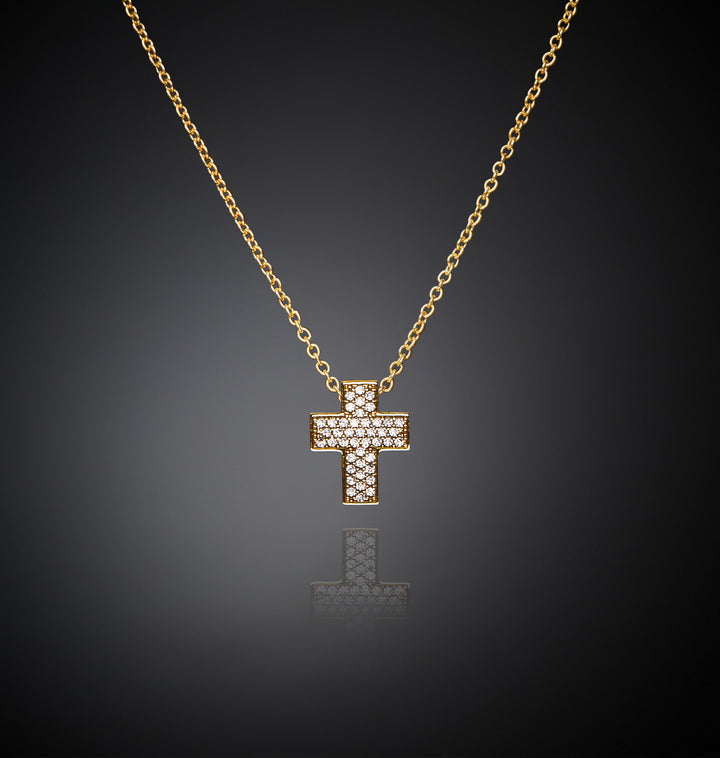 Collana Pendente Squared Cross Small - Gioielleria Fondente