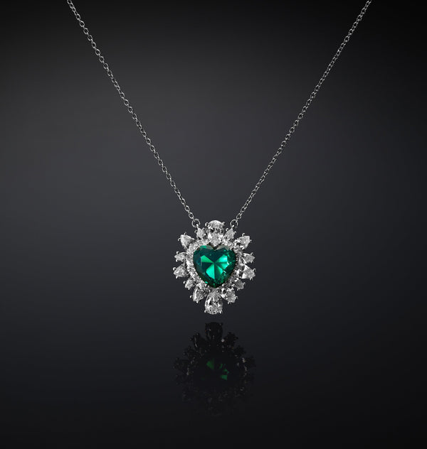Collana Pendente Cuore Emerald - Gioielleria Fondente