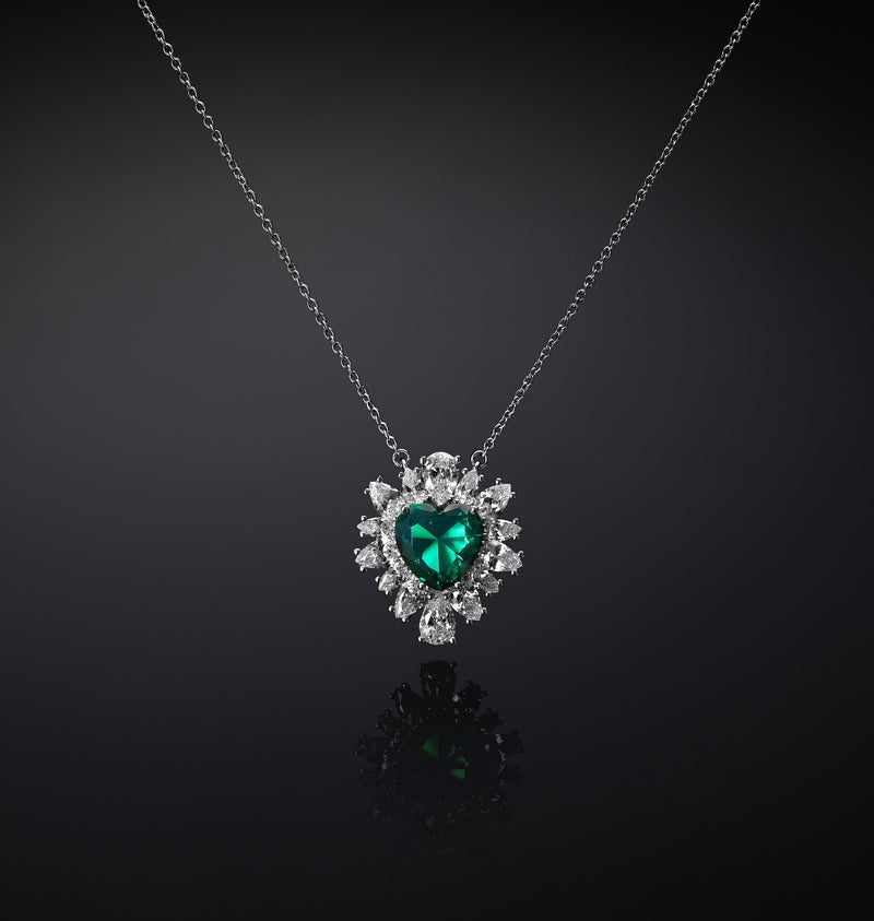 Collana Pendente Cuore Emerald - Gioielleria Fondente
