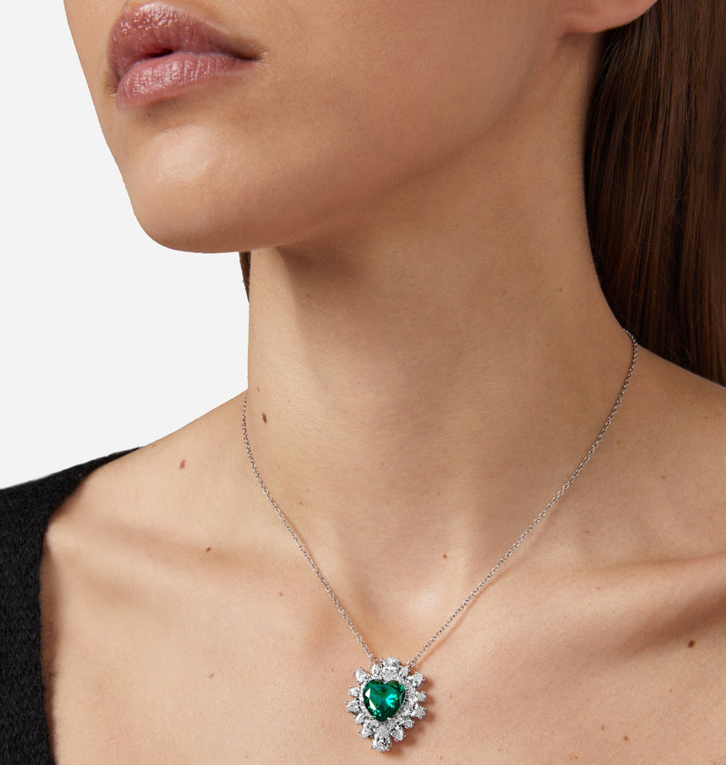 Collana Pendente Cuore Emerald - Gioielleria Fondente