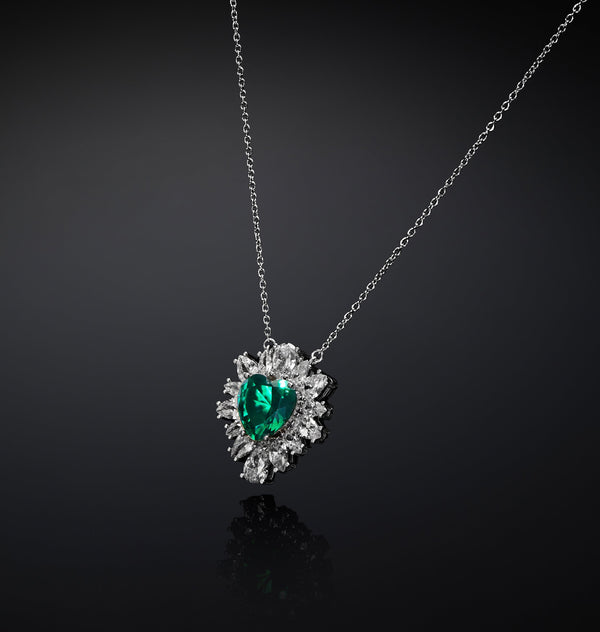 Collana Pendente Cuore Emerald - Gioielleria Fondente