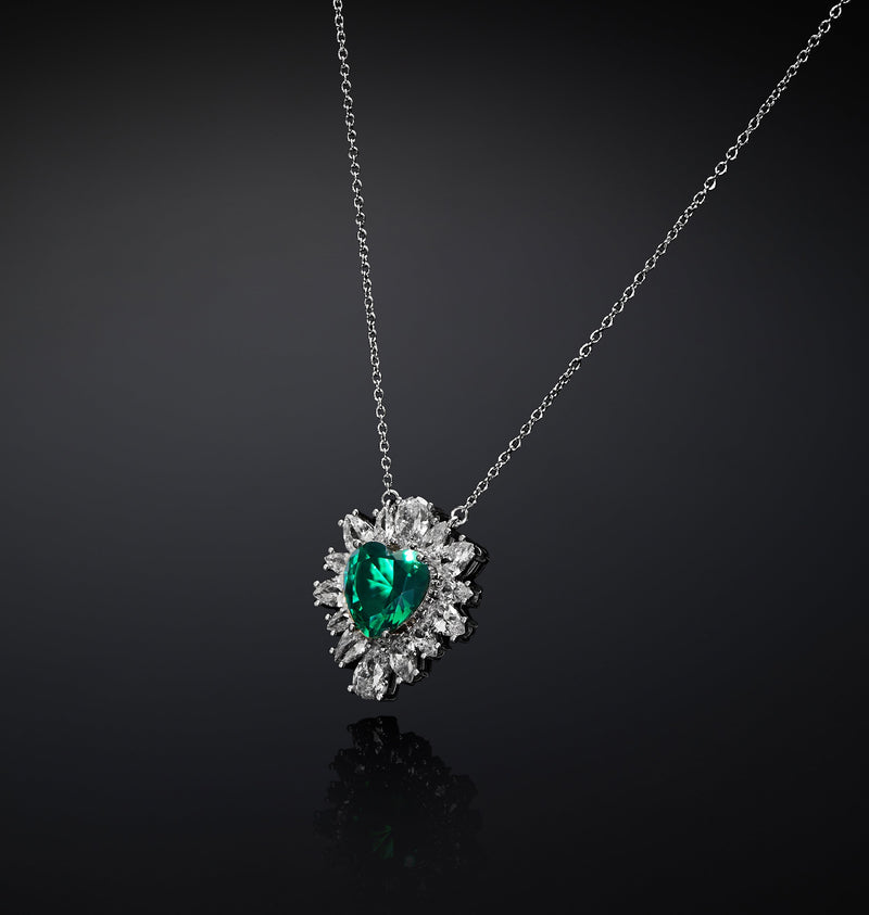 Collana Pendente Cuore Emerald - Gioielleria Fondente