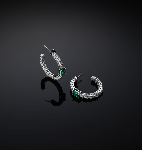 Orecchini a cerchio Emerald - Gioielleria Fondente