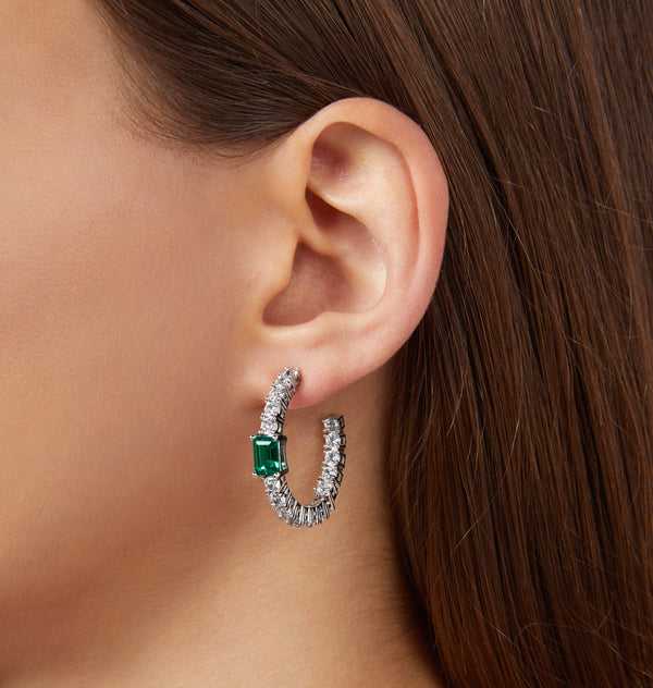 Orecchini a cerchio Emerald - Gioielleria Fondente