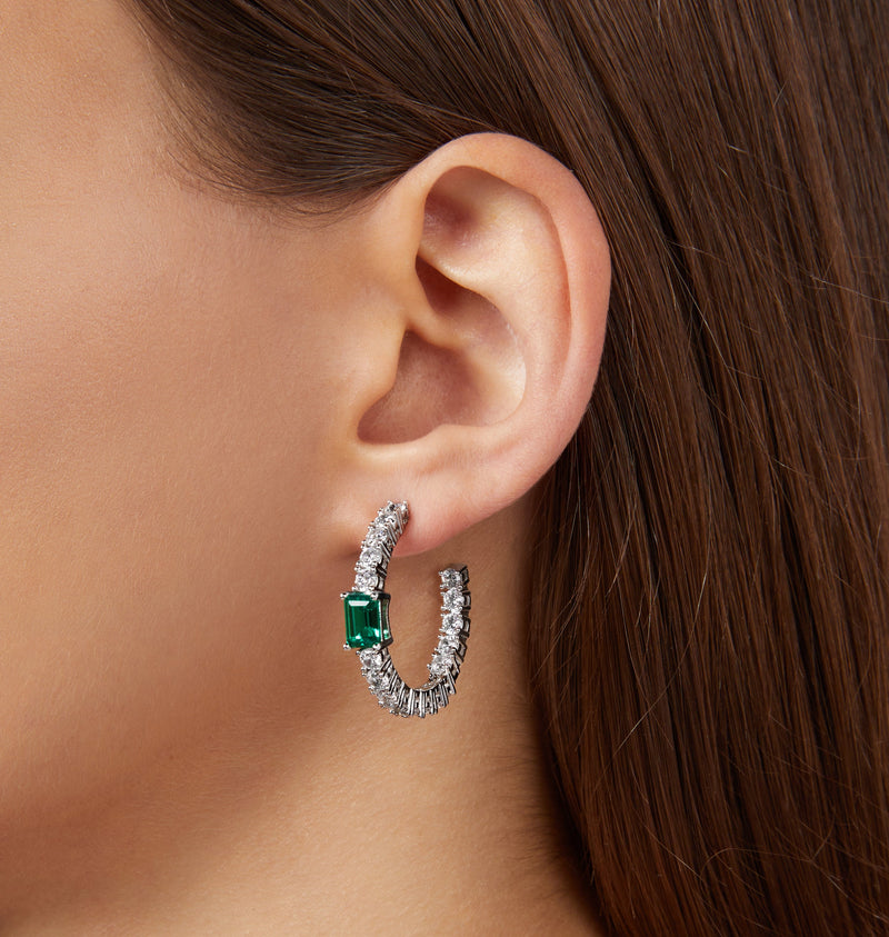 Orecchini a cerchio Emerald - Gioielleria Fondente