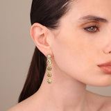 Orecchini Pendenti Eclissi Dorata con Pavé di Cubic Zirconia