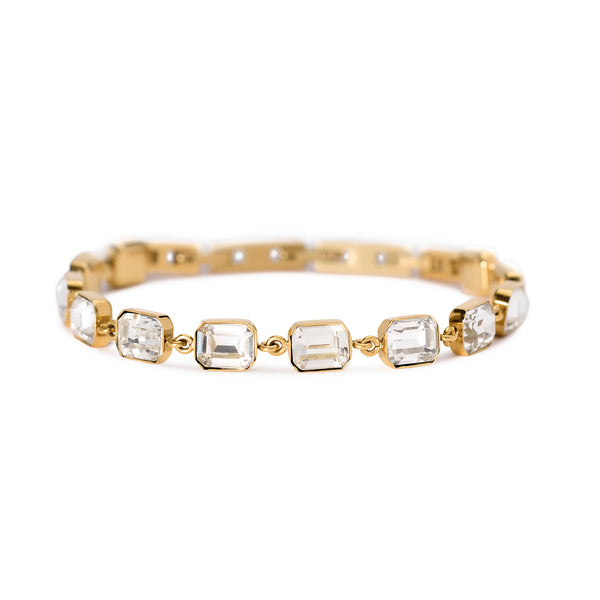 Bracciale in acciaio 316L PVD giallo cristalli