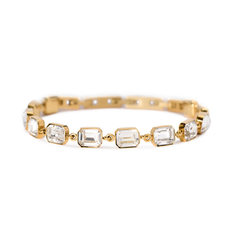 Bracciale in acciaio 316L PVD giallo cristalli