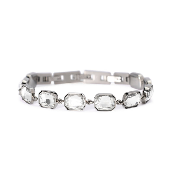 Bracciale in acciaio 316L cristalli