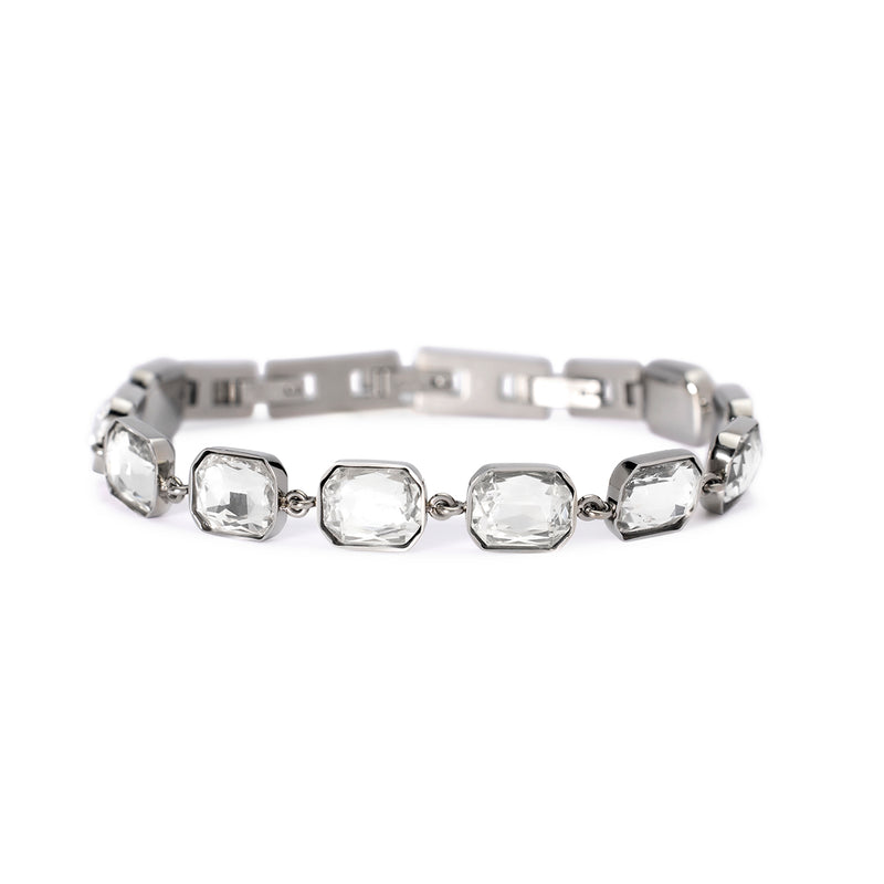Bracciale in acciaio 316L cristalli