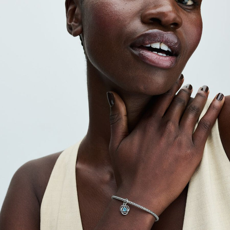 Pendente Cerchio Eterno Azzurro Marzo - Gioielleria Fondente