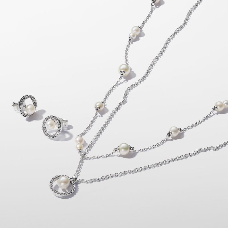 Collana con Perla d’Acqua Dolce Coltivata e Pavè - Gioielleria Fondente