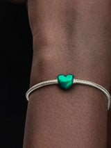 Charm Cuore Metallico Verde