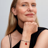 Charm Pendente Cuore Opale Rosso