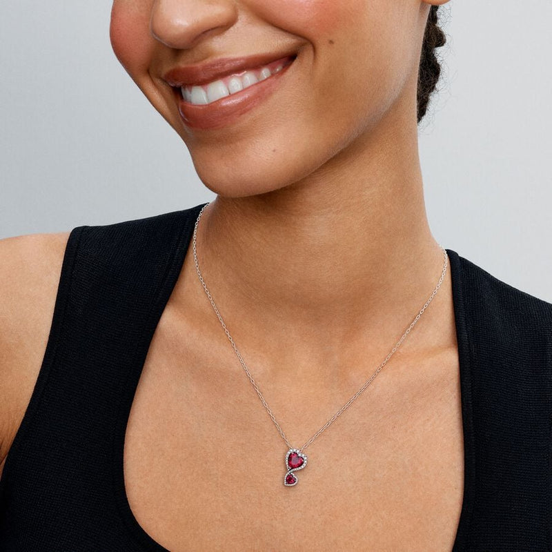 Collana Doppi Cuori Rossi
