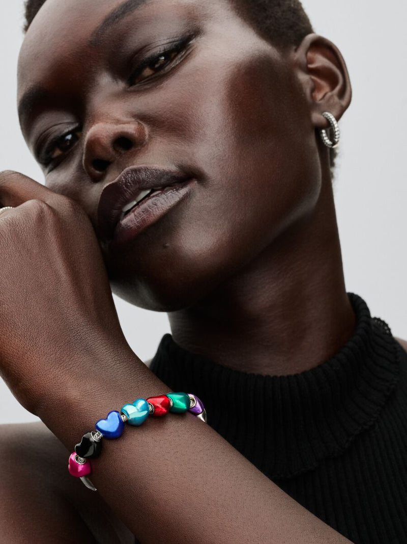 Charm Cuore Metallico Blu