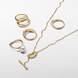 Collana Chiusura a T Linea Sinuosa