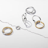 Collana Cerchio Linea Sinuosa con Perla d'Acqua Dolce Coltivata e Pavè