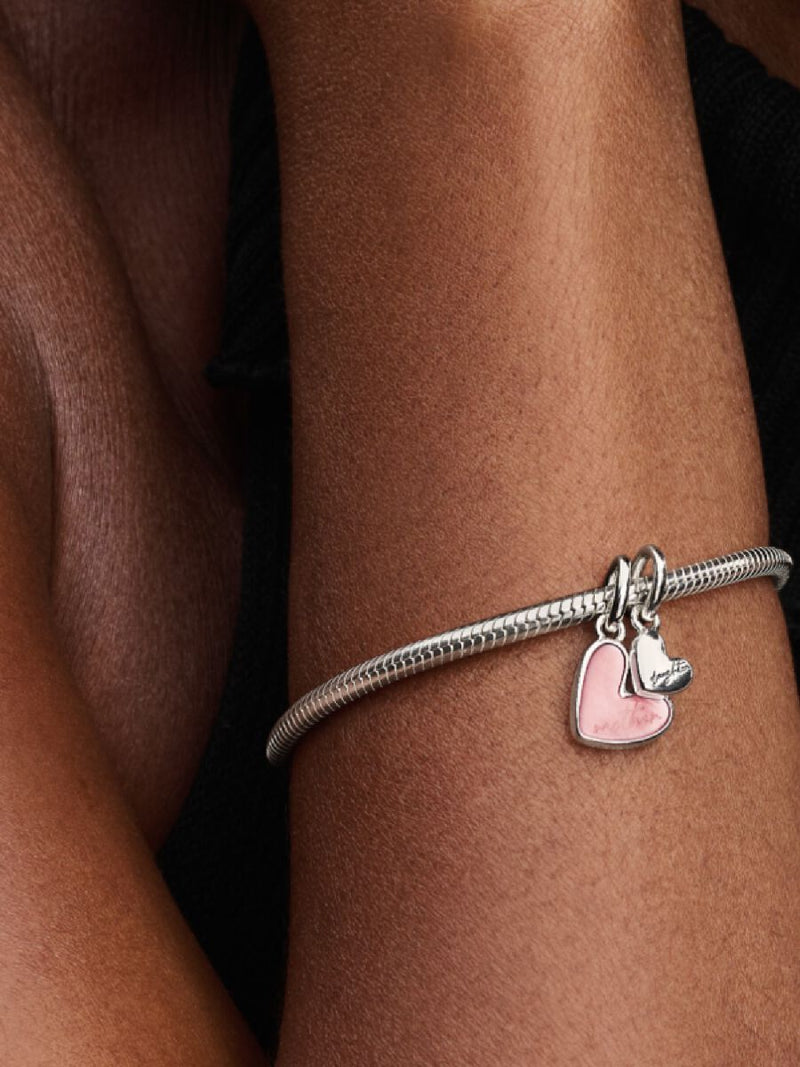 Charm Pendente Unione di Cuori Mamma e Figlia divisibile