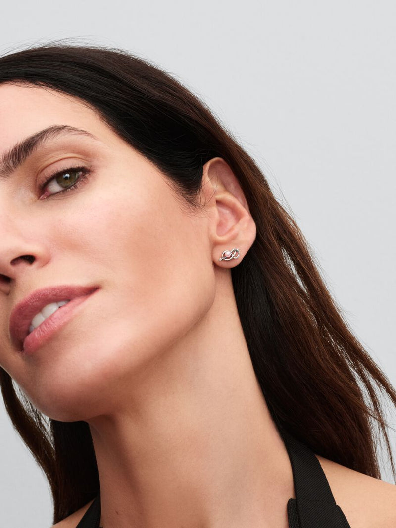Orecchini pendenti a forma di rosa, in argento Sterling, con simbolo dell' infinito, idea regalo per donne, ragazze, sorelle, Argento sterling Orecchini pendenti a forma di rosa, in argento Sterling, con simbolo dell' infinito, idea regalo per donne, ragazze, sorelle, Argento sterling