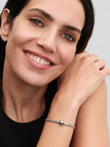 Bracciale Maglia Doppia Intrecciata con Chiusura a Sfera