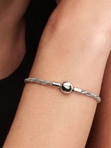 Bracciale Maglia Doppia Intrecciata con Chiusura a Sfera