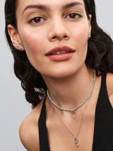 Orecchini Legame infinito con Perla Rosa Artificiale