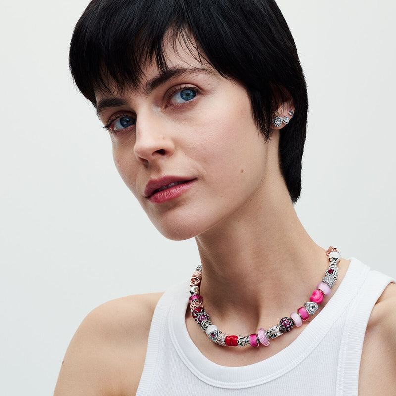 Charm Pavè Pietre Luminose Fucsia - Gioielleria Fondente