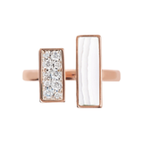 Anello Contrarié con Pietra Naturale e Cubic Zirconia - Gioielleria Fondente