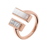 Anello Contrarié con Pietra Naturale e Cubic Zirconia - Gioielleria Fondente