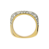 Anello Riviera Golden con Pavé in Cubic Zirconia