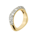 Anello Riviera Golden con Pavé in Cubic Zirconia
