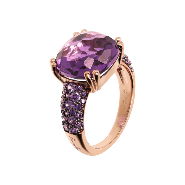 Anello Cocktail con Prisma Gem Quadrata e Pavé - Gioielleria Fondente