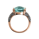 Anello Cocktail con Prisma Gem Quadrata e Pavé - Gioielleria Fondente