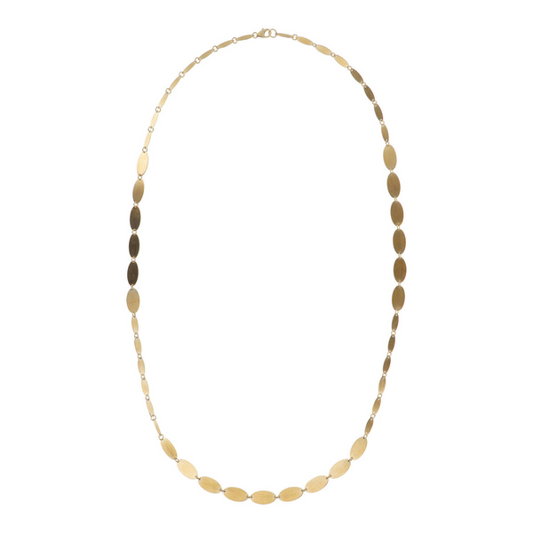 Collana Lunga con Elementi Ovali Satinati