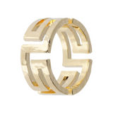 Anello a Fascia Martellato con Greca Traforata