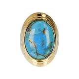 Anello Chevalier con Pietra Naturale Magnesite Ovale