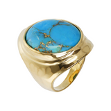 Anello Chevalier con Pietra Naturale Magnesite Ovale