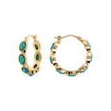 Orecchini a Cerchio Lavorati con Pietra Naturale Turchese