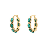 Orecchini a Cerchio Lavorati con Pietra Naturale Turchese