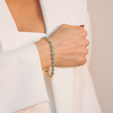 Bracciale Lavorato con Pietra Naturale Turchese