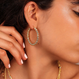 Orecchini a Cerchio con Bead Diamantate