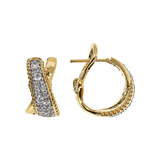 Orecchini a Cerchio con Incrocio in Pavé di Cubic Zirconia